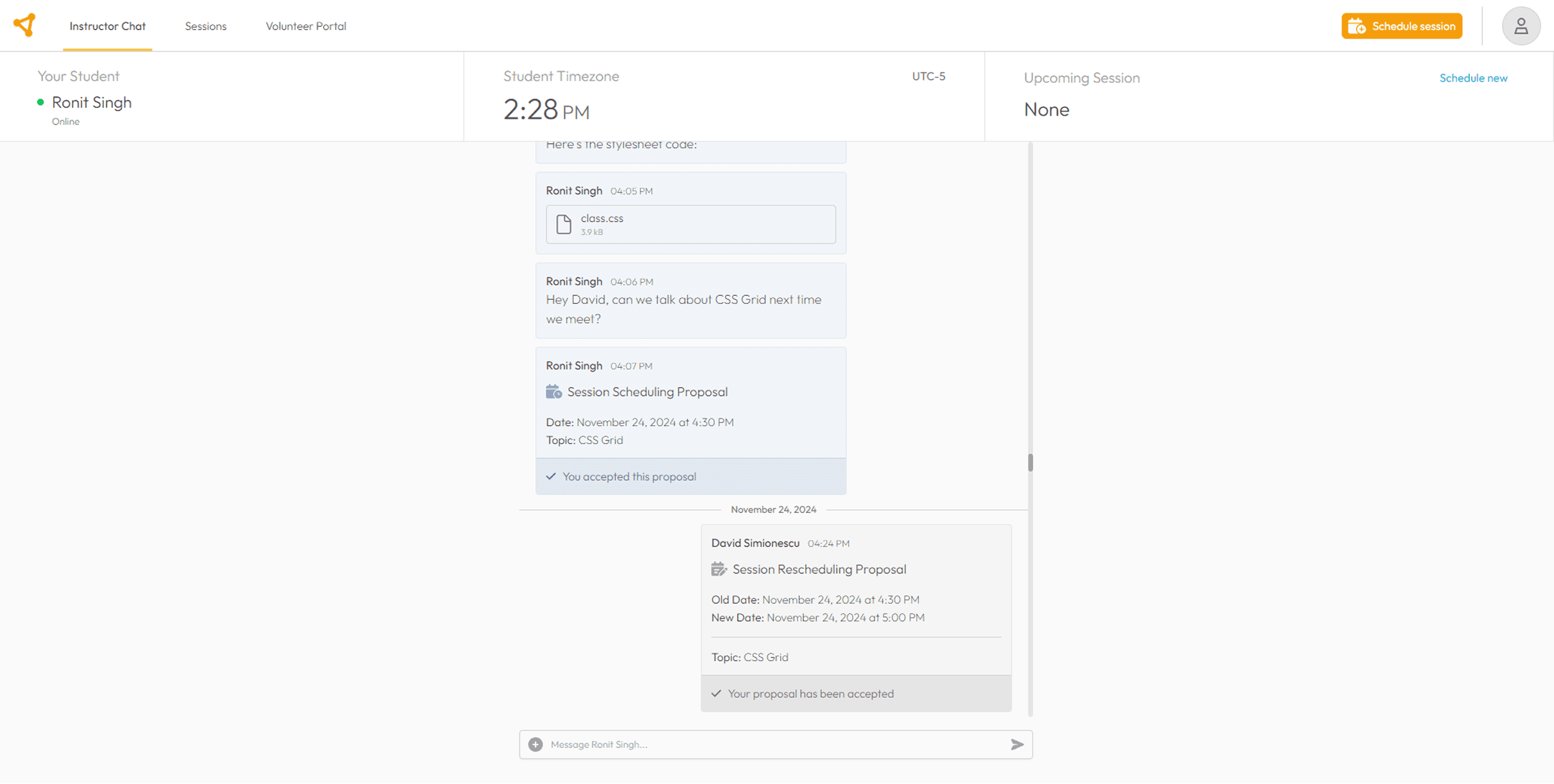 Peer Programming platform screenshot